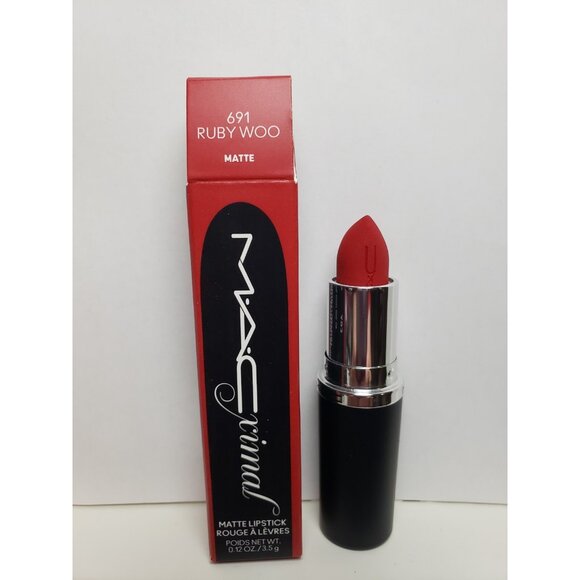 Mac Cosmetics M·A·CXIMAL Matte Lipstick 691 RUBY WOO  0.12 Oz - Picture 5 of 6